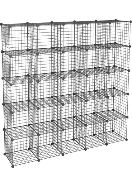 25 Bölmeli Metal Portatif Kitaplık Raf Dolap Organizer