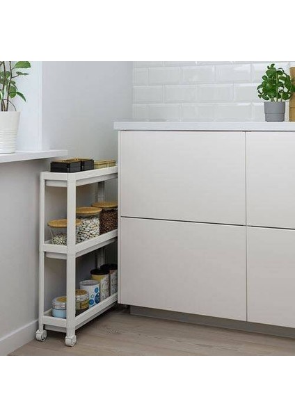 Tekerlekli Raf Ünitesi 3 Katlı Mutfak Rafı Banyo Rafı Banyo Düzenleyici Organizer indirimleri