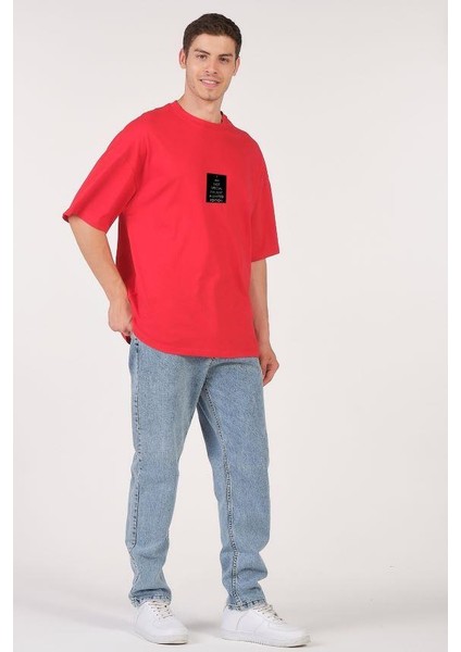 Unisex Oversize T-Shirt I Am Not Special Renk Kırmızı modelleri