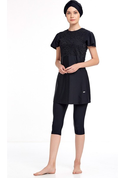 Özel Tasarım Su Tutmayan Kumaş Yarım Kollu Taytlı Mayo 3402 fiyatları