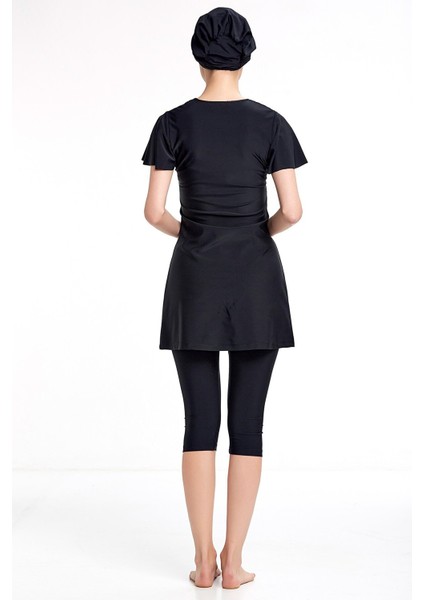 Özel Tasarım Su Tutmayan Kumaş Yarım Kollu Taytlı Mayo 3402 fırsatları