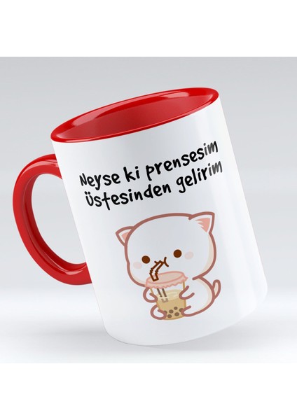 Gift Neyse Ki Prensesim Tasarımlı Kırmızı Kupa Bardak - Model 1