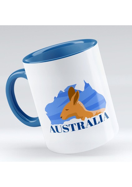 Gift Australia Tasarımlı Mavi Kupa Bardak - Model 1