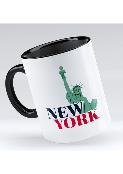 Gift New York Tasarımlı Siyah Kupa Bardak - Model 1