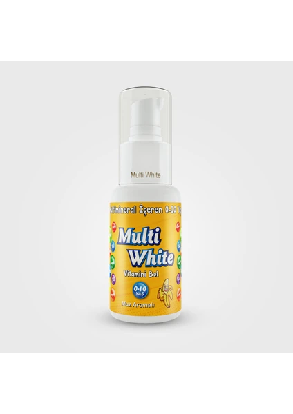 Multi White 0-10 Yaş Multivitamin ve Multimineral Içeren Natural Muz Aromalı Çocuk Diş Macunu 50 ml