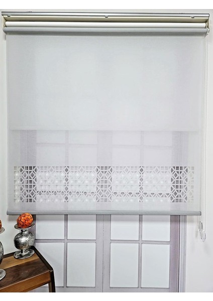 Çift Mekanizmalı Lazer Kesim Tül ve Stor Perde MLTY1002 fiyatları