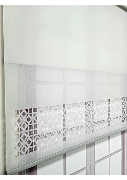 Çift Mekanizmalı Lazer Kesim Tül ve Stor Perde MLTY1002 modelleri