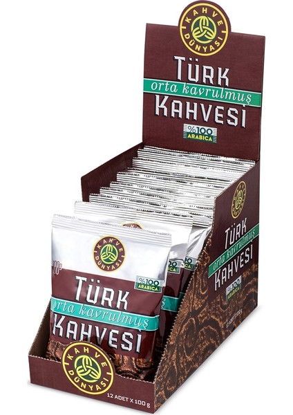 12'li Paket Orta Kavrulmuş Türk Kahvesi 100 gr