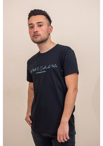 Siyah El Yazısı Imza Baskı Normal Kesim Bisiklet Yaka Erkek T-Shirt 22ETSHEYAZ indirimleri