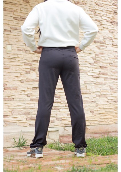 Kadın Siyah Şeritli Basic Esnek Rahat Kalıp Cepli Ince Eşofman Altı 21KESAAKT2 indirimleri