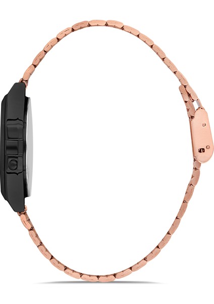 Kadın Rose Gold Metal Kordonlu Çiçek Desenli Dijital Retro Saat APWA034003 fırsatları