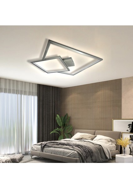 Obluqe Iı Tavan Tipi Ledli Plafonyer Avize 85X85CM