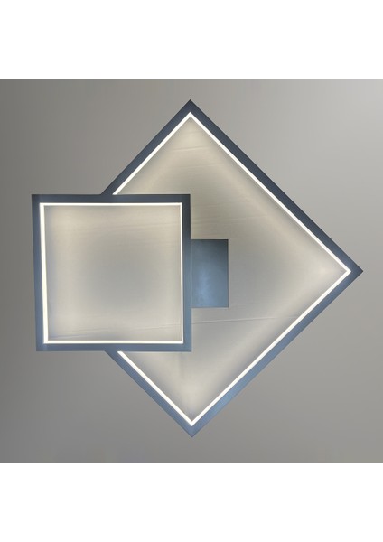 Obluqe Iı Tavan Tipi Ledli Plafonyer Avize 85X85CM