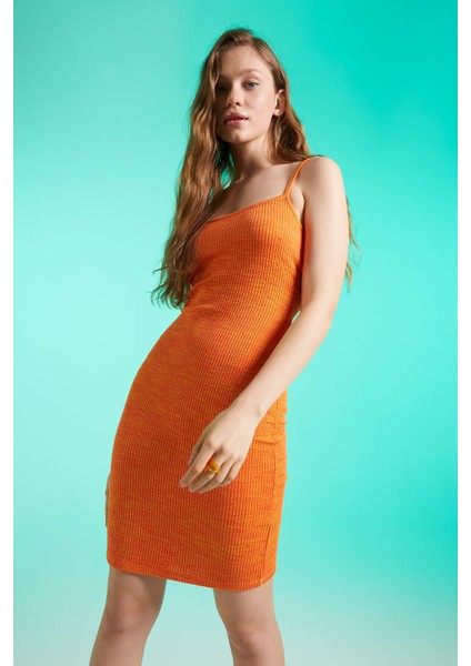 Coool Sırtı Çapraz Detaylı İp Askılı Jakarlı Mini Elbise Y4528AZ22SM modelleri