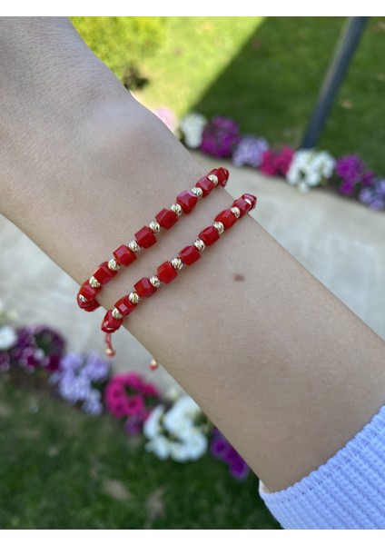 14 Ayar Altın Dorikalı Kırmızı Küplü Bileklik fiyatları