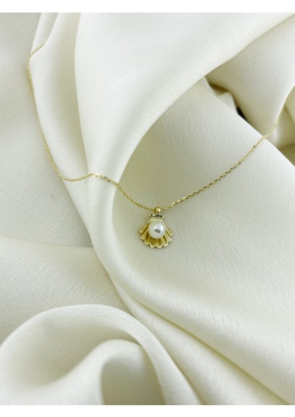 14 Ayar Altın Deniz Kabuğu Inci Kolye fiyatları