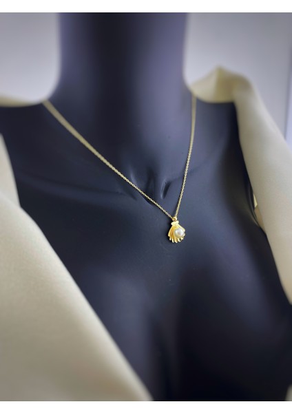 14 Ayar Altın Deniz Kabuğu Inci Kolye fırsatları