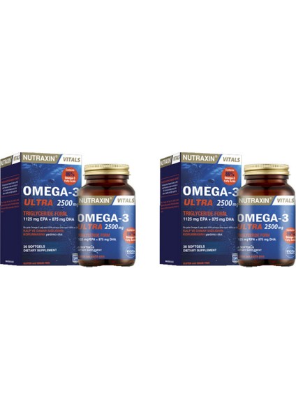 Omega-3 Ultra 2500 Mg 30 Yumuşak Kapsül 2'li