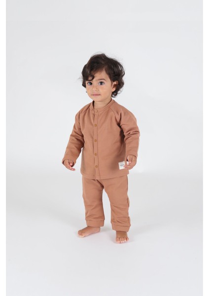 Çıtçıtlı Üst Camel Kahverengi