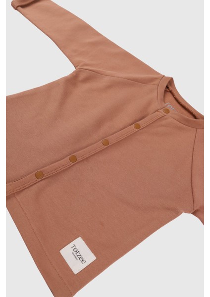 Çıtçıtlı Üst Camel Kahverengi