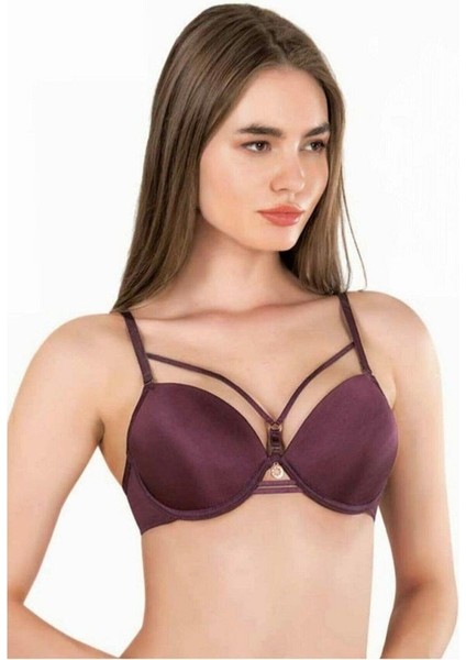 Le Jardin 7008 Micro Kaplı Push-Up Sütyen Bordo