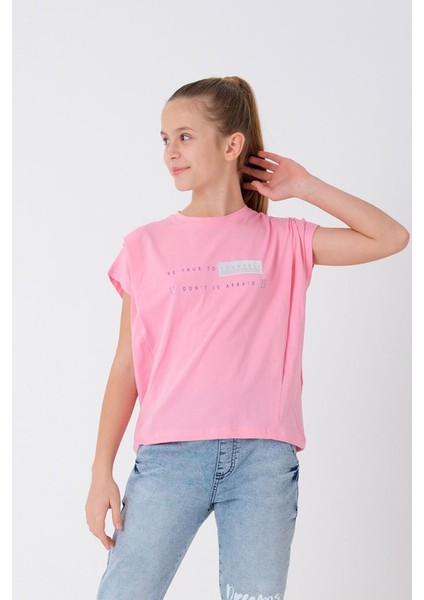 Angelos Girls Kız Çocuk Omzu Pileli T-Shirt 7-14 Yaş