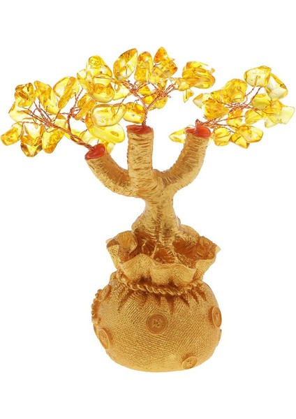 Feng Shui Servet Şansını Getirdi Ağacı Kristal Para Ağacı Çanta Sarı (Yurt Dışından)