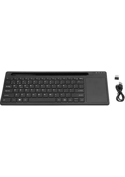 Bluetooth Ultra Ince+şarjlı Mac/win/android/ıos Uyumlu Tablet Standlı Touchpad li Kablosuz Klavye