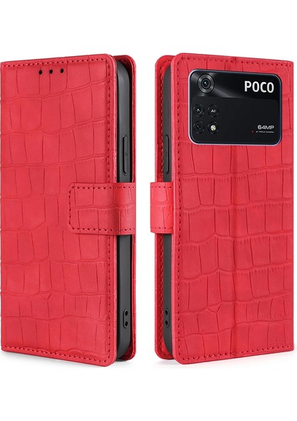 Xiaomi Poco M4 Pro Red Için Timsah Kılıf (Yurt Dışından)