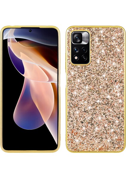 Xiaomi Redmi Için Glitter Powder Tpu Kılıfı Not 11S Altın (Yurt Dışından)