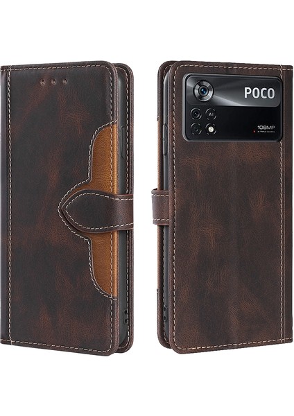Xiaomi Poco X4 Pro 5g Kahverengi Için Cilt Fe Pu Kasası (Yurt Dışından)