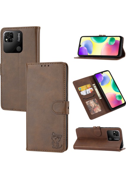 Xiaomi Redmi 10A Brown Için Mutlu Kedi Kılıfı (Yurt Dışından) fiyatları