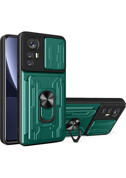 Xiaomi 12 Pro Dark Green Için Kamera Kapağı Tpu+Pc Kılıfı (Yurt Dışından)