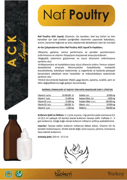 Anti Stress 250 ml (Kanatlılar Için Bağırsak ve Stres Vakalarında Destekleyici ) fiyatları