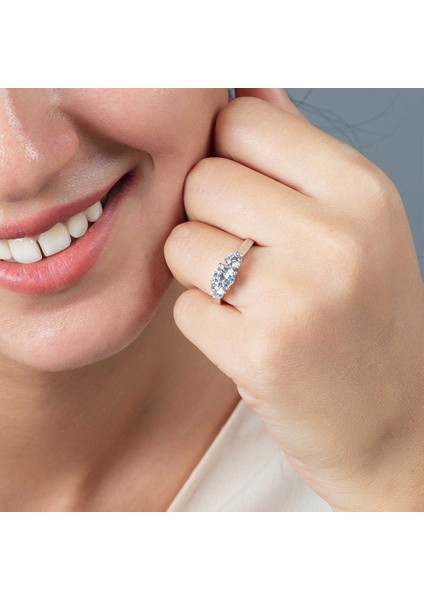 Starlight Diamond Pırlanta Montür Mini Tasarım 925 Ayar Gümüş Bayan Tria Yüzük modelleri