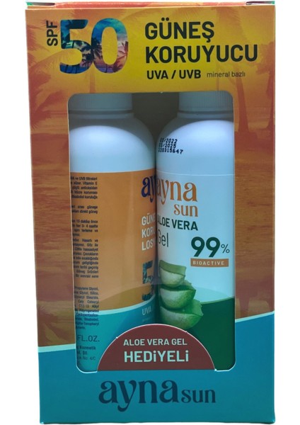 Gunes 50 Spf 150 Ml+Ayna Sun Aloevera Jel 150 ml Set