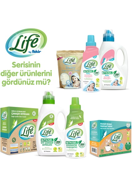 Life by Fakir %100 Bitkisel Bazlı Konsantre Çamaşır Yumuşatıcısı 1500 ml (60 Yıkama)