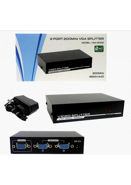 2port 1x2 VGA Splitter VGA Dağıtıcı