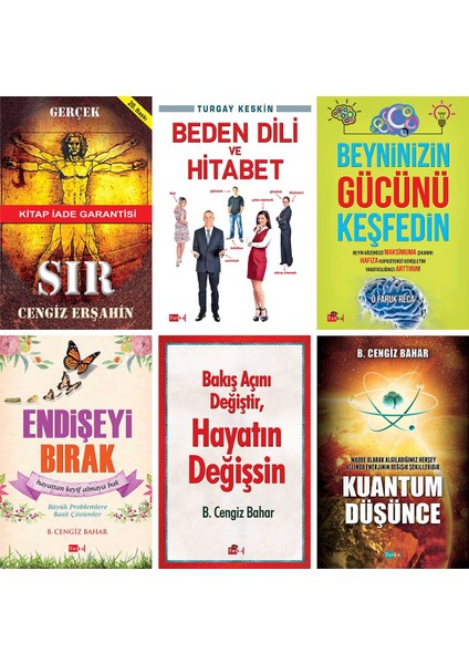 Kişisel Gelişim Seti 2 - 6 Kitap - Gerçek Sır, Cengiz Erşahin, Beden Dili Hitabet, Beyninizin Gücünü Keşfedin, Kuantum Düşünce, Cengiz Bahar, Turgay Keskin