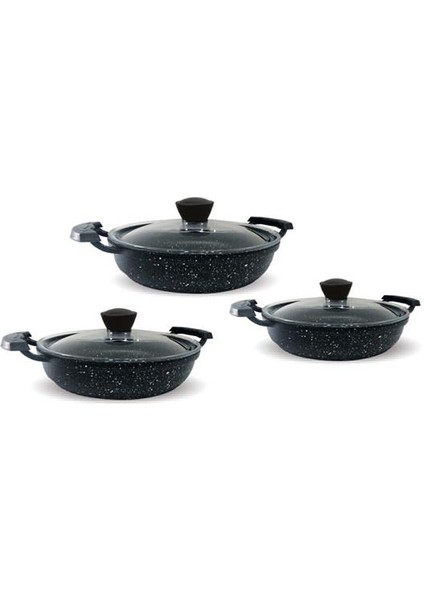 D5001 6 Parça Granit Omlet Set Siyah