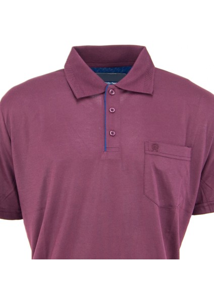 Erkek Polo Yaka Arma Cepli Kısa Kollu Düz Renk Normal Kesim Premium Pamuklu Kumaş T-Shirt