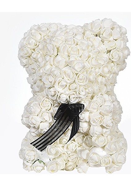Teddy Rose Bear Güllü Ayıcık 25X18CM (Özel Kutusunda) Beyaz