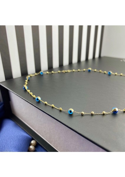 14 Ayar Altın Göz Kolye