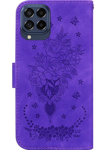 Samsung Galaxy M53 İçin Deri Telefon Kılıfı 5G Mor (Yurt Dışından) fırsatları