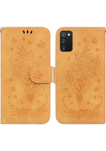 Samsung Galaxy A03S Ab Versiyonu İçin Deri Telefon Kasası Sarı (Yurt Dışından) modelleri
