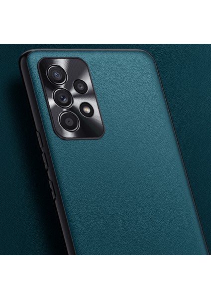 Samsung Galaxy A73 Turuncu İçin Düz Cilt Deri Kasa (Yurt Dışından)