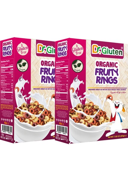 Dr.gluten Organik Glutensiz Sebze ve Meyve Sulu Halka 225 G x 2 Adet