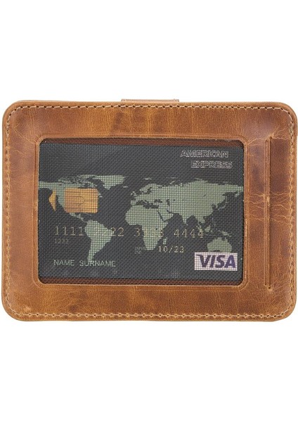 Çok Bölmeli Slim Deri Kartlık BLW019 V18 Taba modelleri