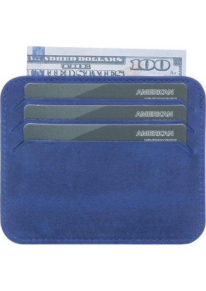 Pedro Slim Deri Kartlık G21 Saks Mavi