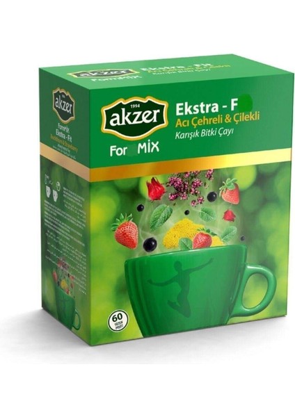 For Mix Acı Çehreli Çilekli Karışık Bitki Çayı 60LI 90GR